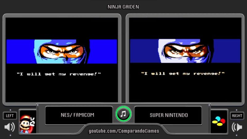 Un comparatif des images de la NES et la SNES sur Ninja Gaiden