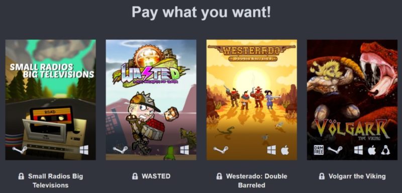 Humble Adult Swim Games Bundle palier 1 Small Radios Big Televisions, Wasted, Westerado, Volgarr