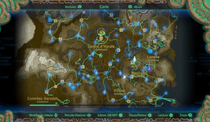 The Legend of Zelda: Breath of the Wild carte mode empreinte