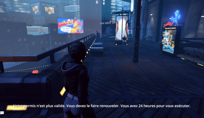 Le flou artistique approximatif de Dreamfall Chapters visible de la Terasse Sesshadi, avec Zoë Castillo en premier plan