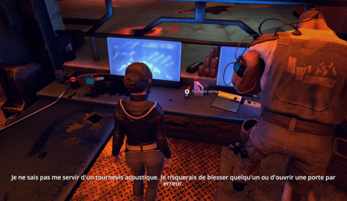 Une référence possible à Docteur Who faite par Zoë Castillo de Dreamfall Chapters