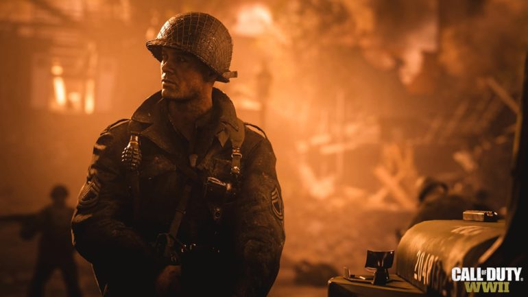 Call of Duty: WWII soldat incendie