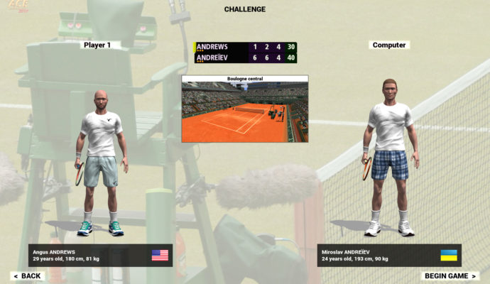 Full Ace Tennis mode challenge