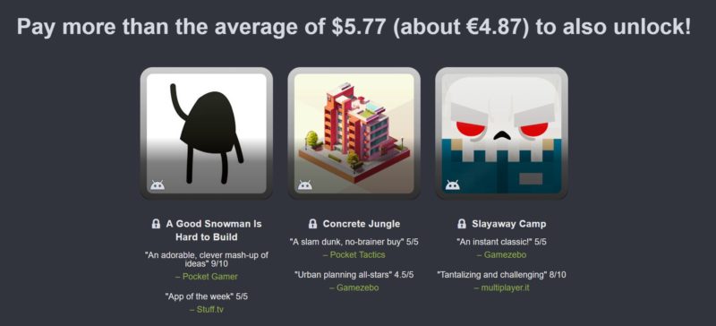 Humble Mobile Bundle: Puzzles 3e palier : A Good Snowman is hard to build + Concrete Jungle + Slayaway Camp