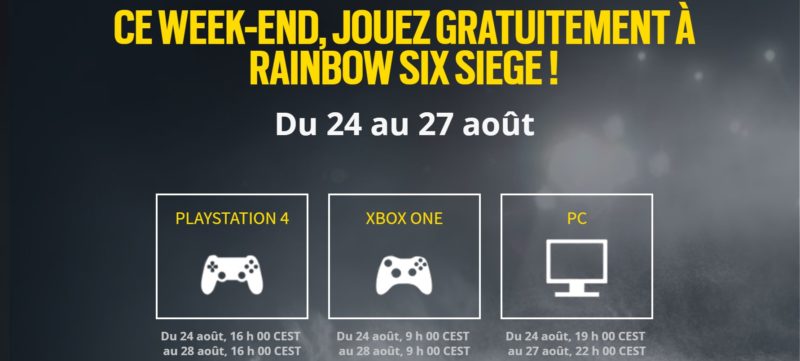 Rainbow Six Siege weekend gratuit