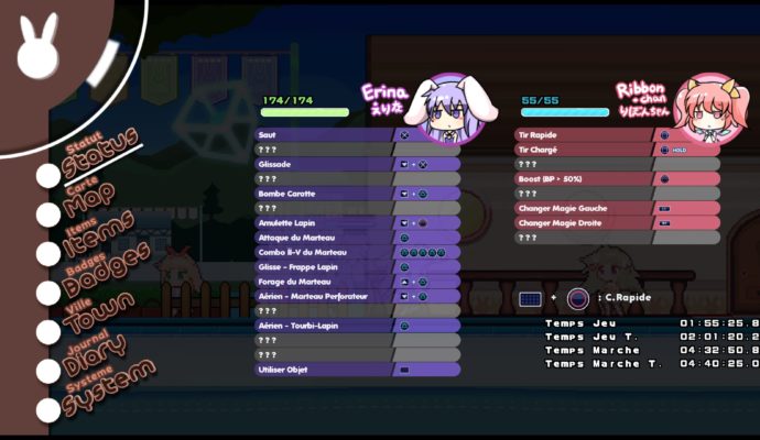 Test Rabi-Ribi - les menus