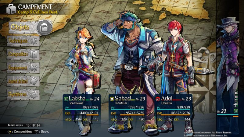 Test Ys VIII Lacrimosa of Dana - Les personnages