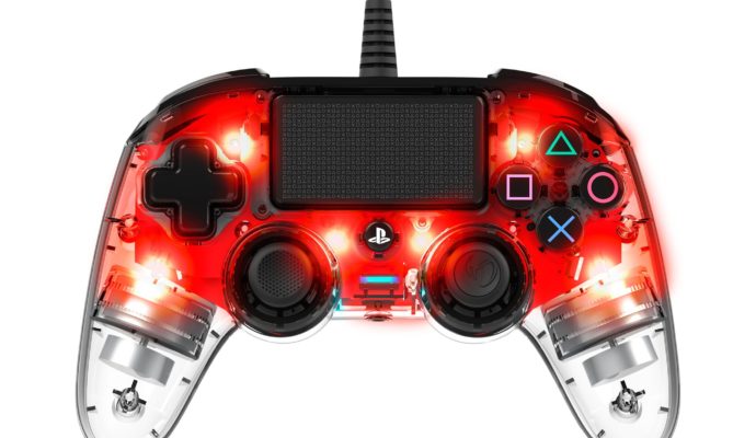 Nacon Illuminated Compact Controller PS4 rouge - allumé