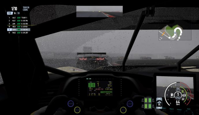 Project Cars 2 - Vue intérieur avec blizzard