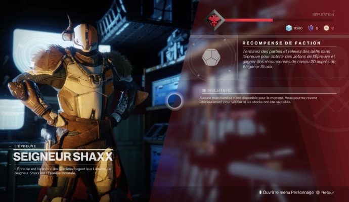 Test Destiny 2 - Marchand réputation