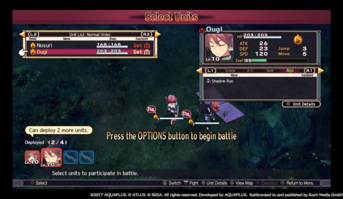 Utawarerumono: Mask of Truth Préparation combat