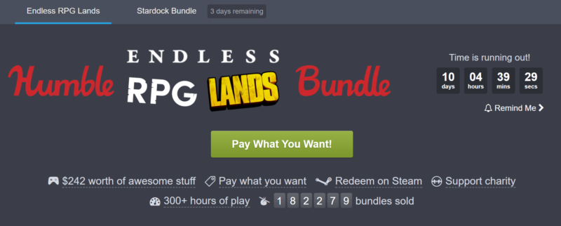 Humble Bundle Endless RPG bundle