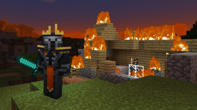 Minecraft burning house