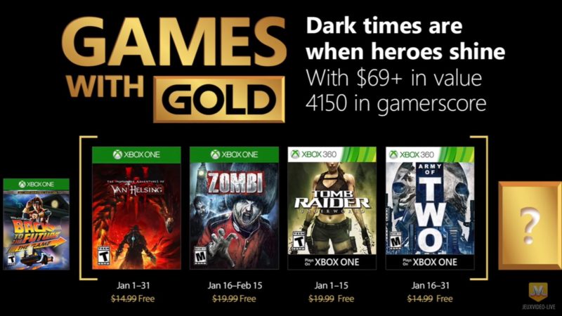 Games with Gold janvier 2018