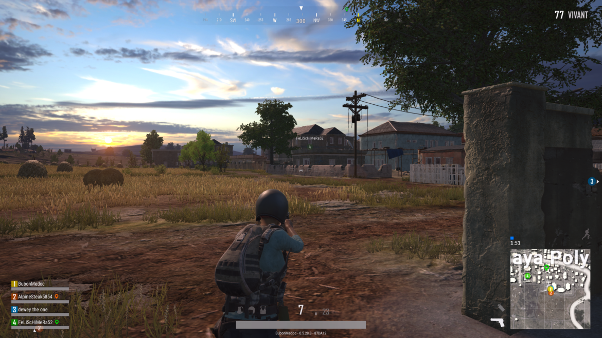 PlayerUnknown’s Battlegrounds soldat dans un champ