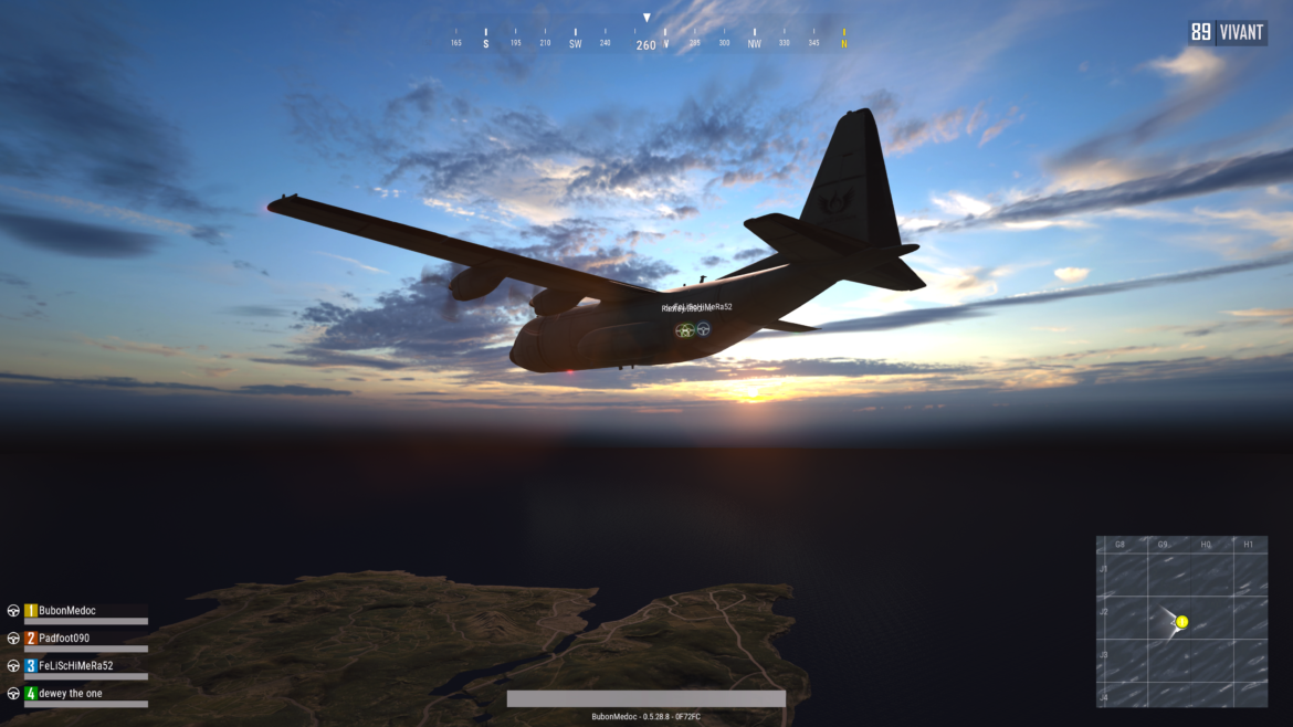 PlayerUnknown's Battlegrounds avion