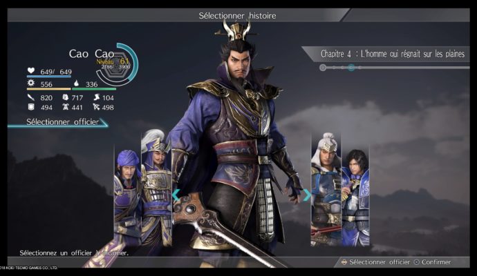 Dynasty Warriors 9 choix perso