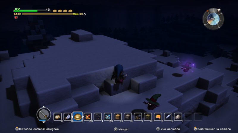 Dragon Quest Builders - des yeux brillent dans la nuit