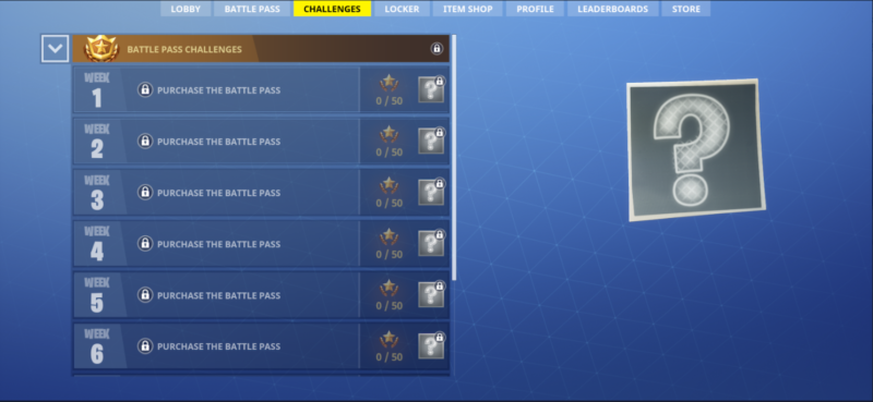 La liste des défis dans Fortnite