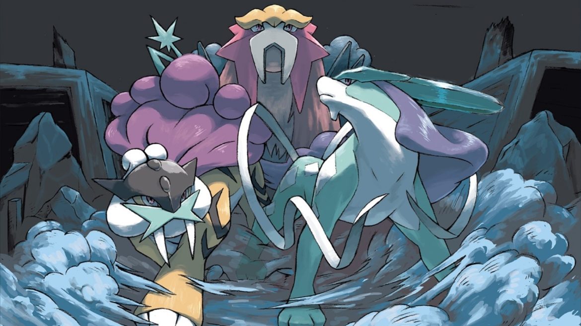 Entei, Raiku et Suicune