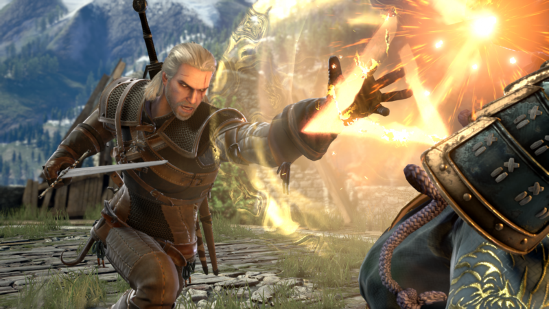 SoulCalibur VI Geralt de Riv utilise un signe magie