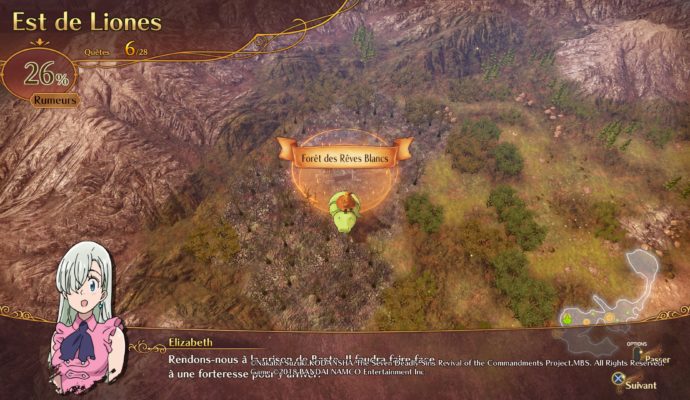 Test The Seven Deadly Sins: Knights of Britannia - Carte du monde