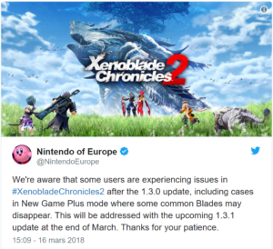 tweet nintendo xenoblade chronicles 2