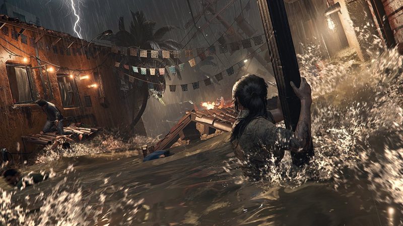 Shadow of the Tomb Raider Lara inondation