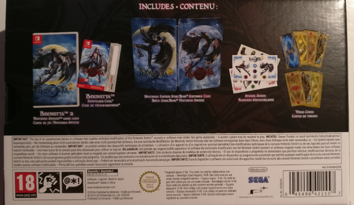 Unboxing Bayonetta Édition Spéciale - face arrière