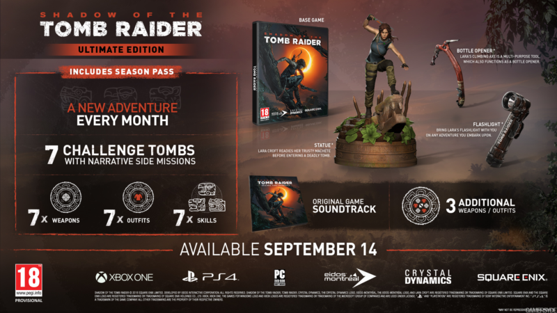 shadow of the tomb raider contenu édition collector