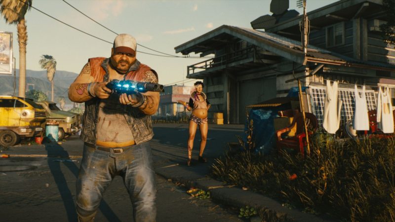 Cyberpunk 2077 redneck et fusil à pompe