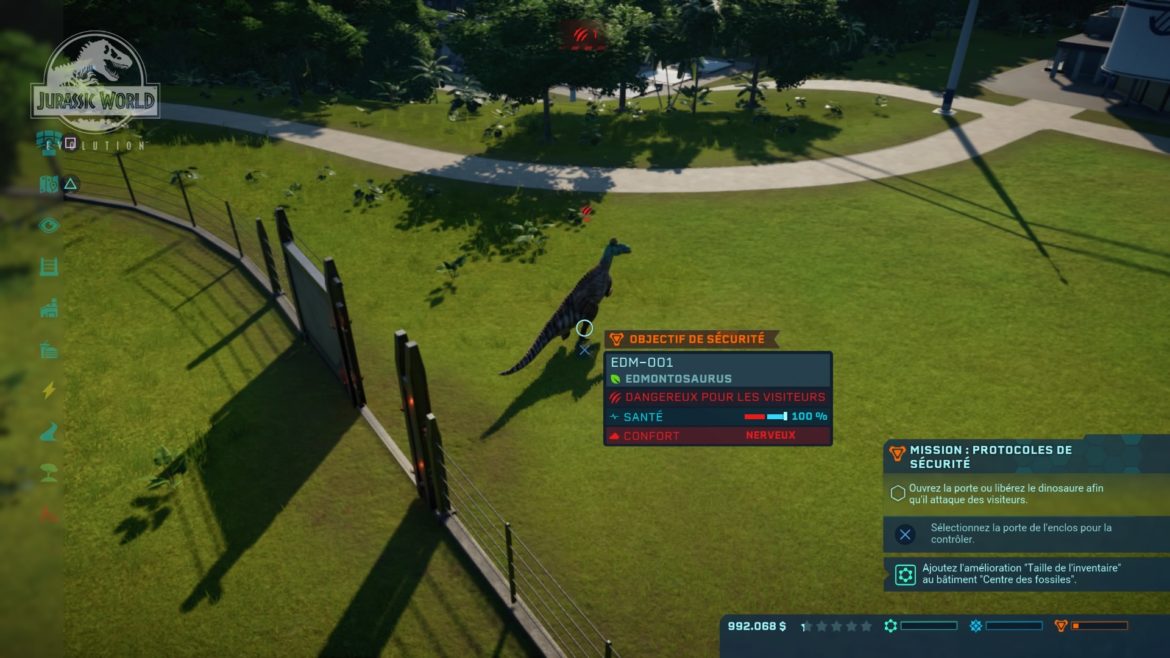 Jurassic World Evolution confort