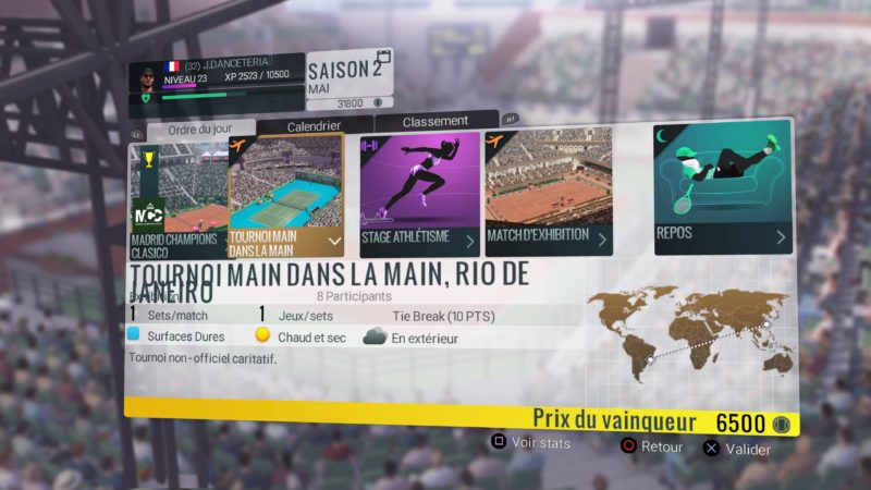 Test Tennis World Tour - bug d'intégration de texte