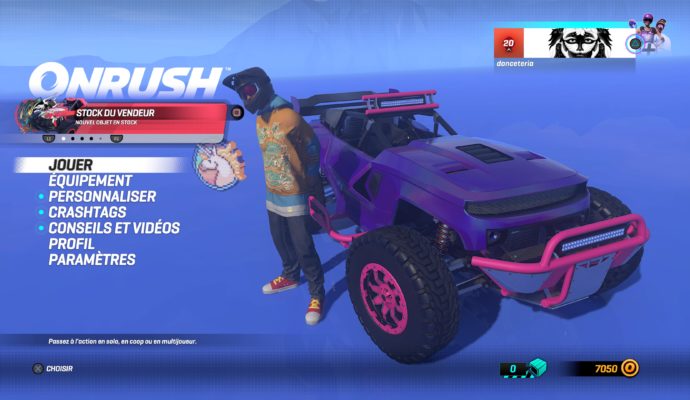 Test onrush - personnage