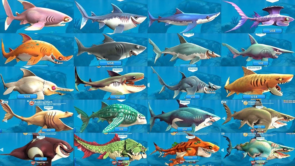 Hungry Shark World liste des requins