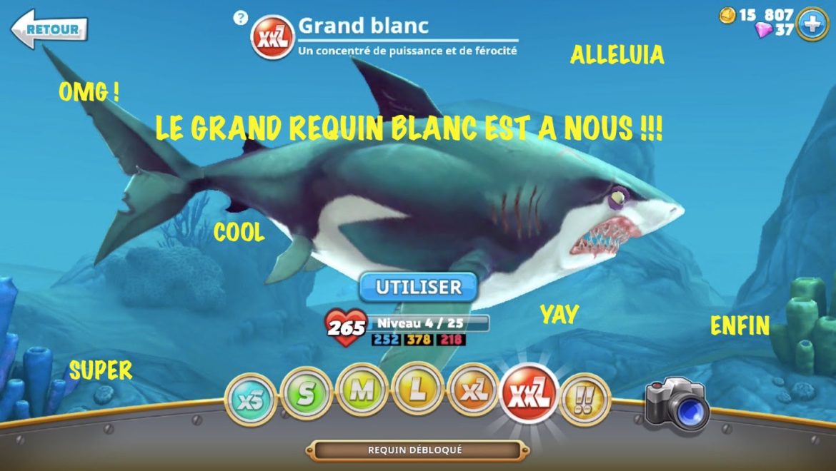 Hungry Shark World grand requin blanc