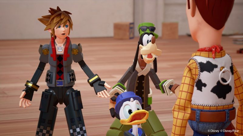 Kingdom Hearts III Sora, Donald et Dingo rencontrent Woody