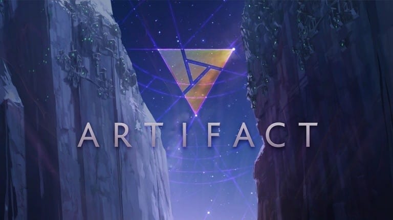 Artifact : logo du jeu sur fond montagnard