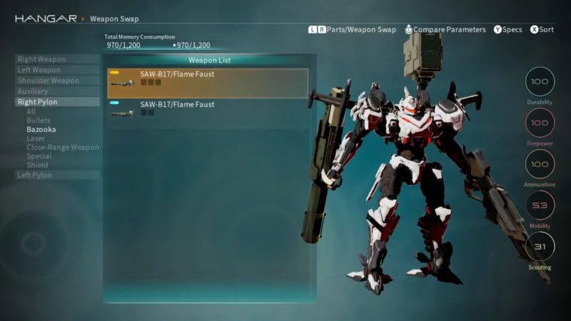 Daemon X Machina - Customisation mecha