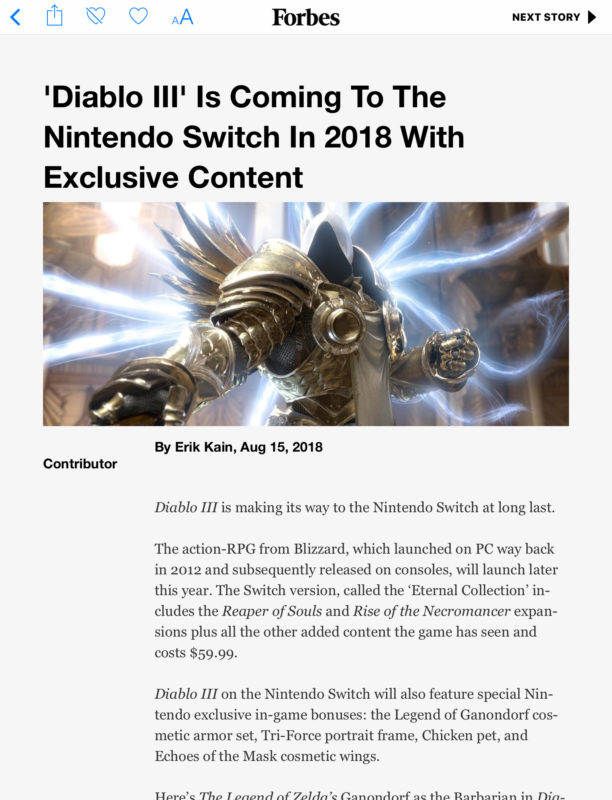 Diablo III: Eternal Collection - Forbes page 1