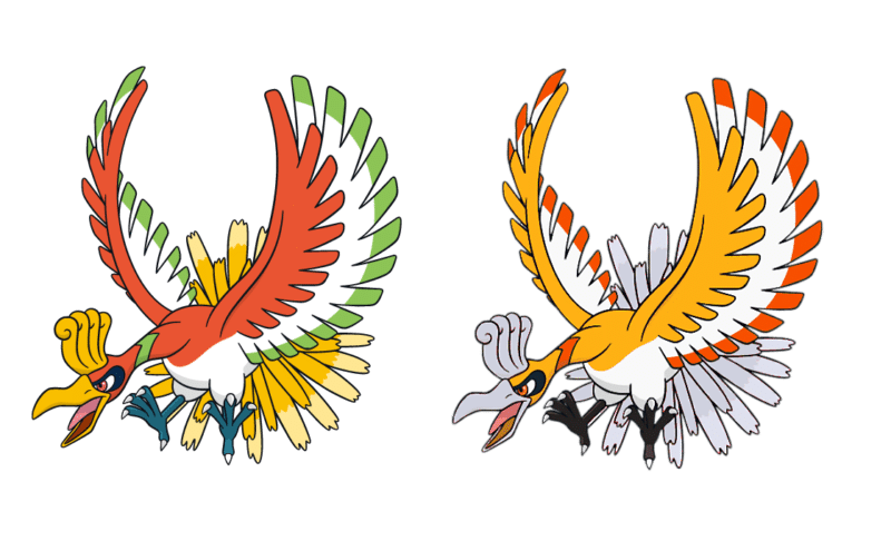 Pokémon GO - Ho-Oh dans toutes ses couleurs