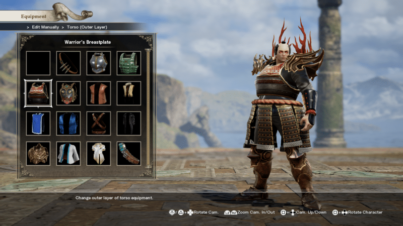 Soul Calibur VI création personnage armure