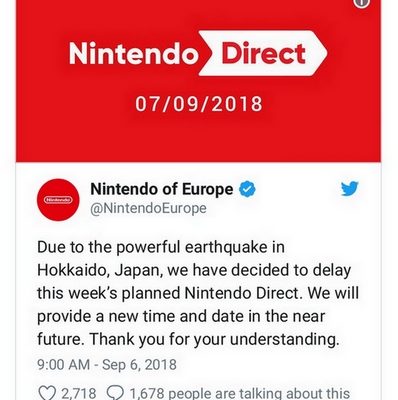 Nintendo Direct : tweet