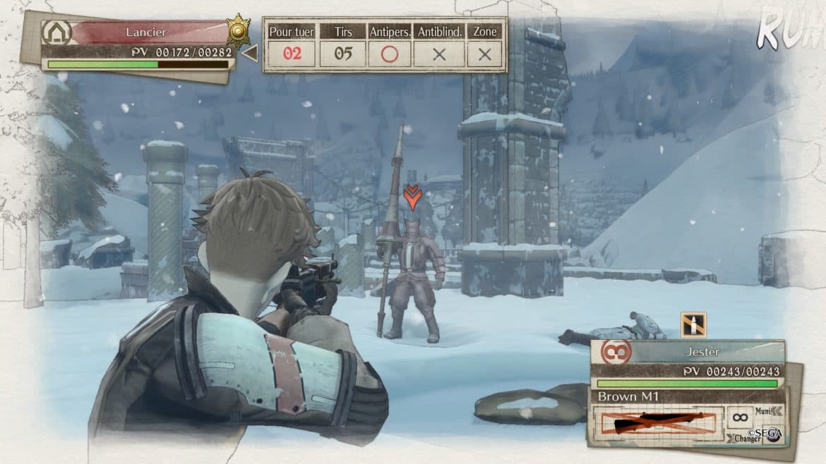 Valkyria Chronicles 4 éclaireur tir