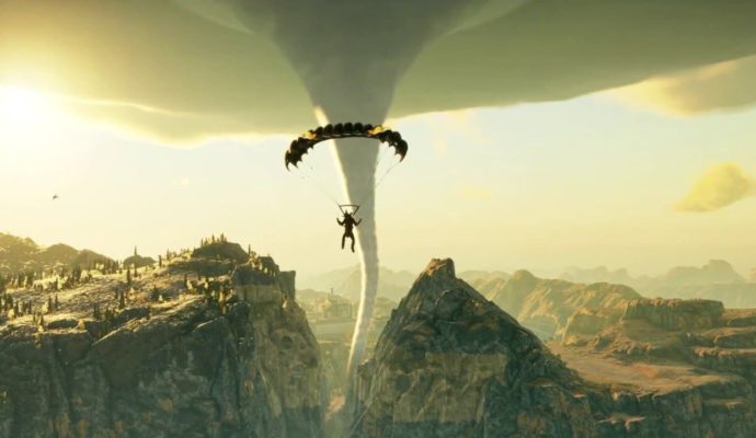 Just Cause 4 Rico face à une tornade