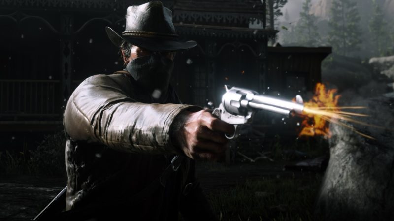 Red Dead Redemption 2 - nuit, arme à feu, tir