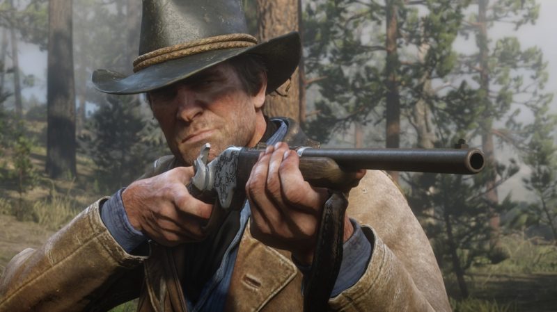 Red Dead Redemption 2 - fusil, forêt