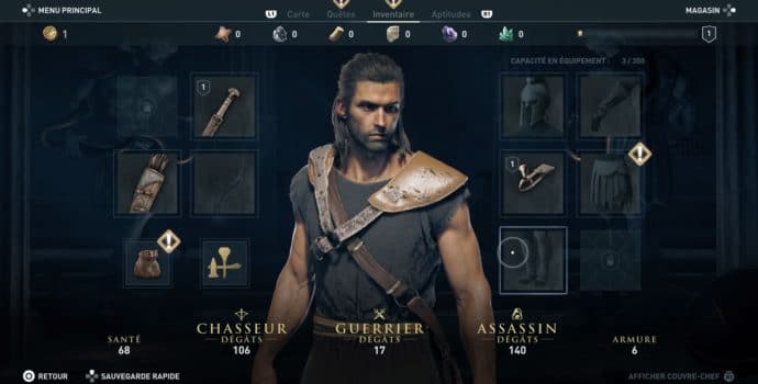 Assassin's Creed Odyssey menu