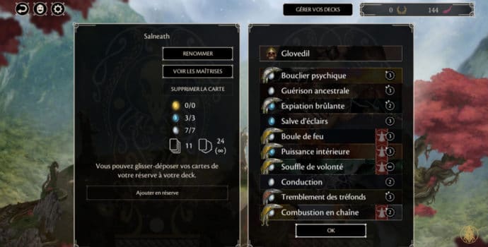 Malkyrs - Les Arènes de l'Éternité - gestion du deck