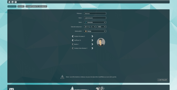 Pro Basketball Manager 2019 - création manager
